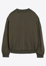 The Attico Oversized V-neck Cropped Sweatshirt Green 247WCF10JF03/P_ATTIC-722