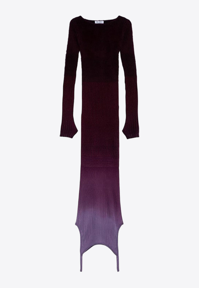 The Attico Degradè Ribbed Knit Midi Dress Purple 247WCM173KMIX3/P_ATTIC-784