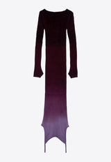 The Attico Degradè Ribbed Knit Midi Dress Purple 247WCM173KMIX3/P_ATTIC-784