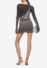 The Attico Convertible Ribbed Midi Dress Gray 247WCM173_KMIX3_785