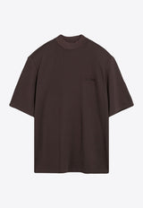 The Attico Kilie Logo Embroidered Oversized T-shirt Brown 247WCT173J049/P_ATTIC-204