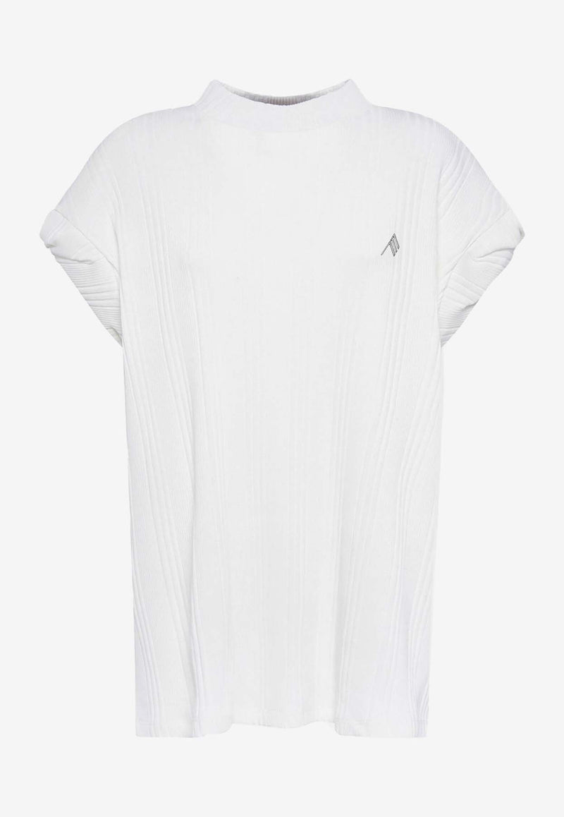 The Attico Laurie Ribbed Jersey T-shirt White 247WCT182J048WHITE