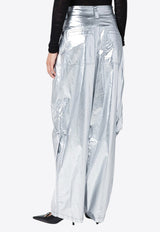 Isabel Marant Divina Metallic Cargo Pants Silver 24APA0388FAA3B43I/P_ISAMA-08SI