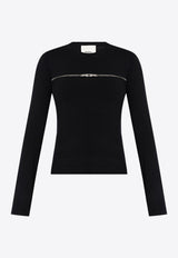 Isabel Marant Gio Zipped Knit Top 24APU0319FA-B1L05IBLACK