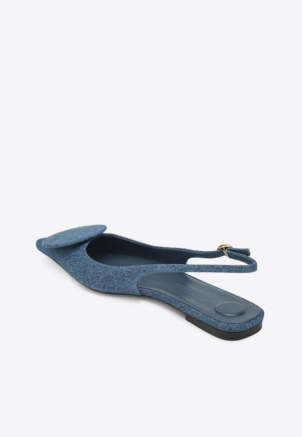 Jacquemus Duelo Slingback Denim Flats Blue 24E241FO0773176/Q_JACQM-330