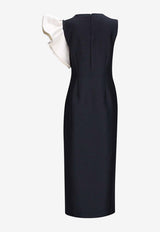 DESTREE Franz Crepe Two-Tone Midi Dress Black 24F4DRE4A101BLACK