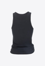 Paco Rabanne Signature Piercing Ribbed Tank Top Black 24FJTE165_CO0530_P001