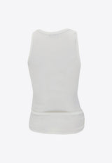 Paco Rabanne Signature Piercing Ribbed Tank Top White 24FJTE165_CO0530_P100