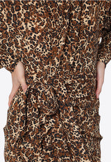 Isabel Marant Cleora Leopard Print Mini Dress  Brown 24HRO0648FAB4J07I/P_ISAMA-99LE