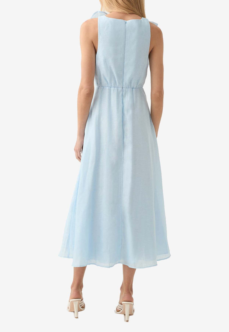 Aje, HNKW, SS25, Women, Clothing, Dresses, Midi Dresses, Sleeveless Dresses Genesis Draped Midi Dress Light Blue 24RE5456BLUE