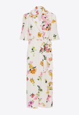 Aje Tabitha Wrap Floral Midi Dress 24RE5493WHITE MULTI