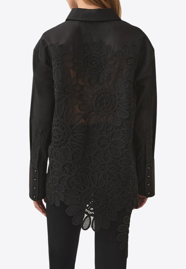 Aje Motion Geometric Circle Embroidered Shirt Black 24SS1334BLACK