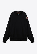 Parajumpers Logo Patch Crewneck Sweatshirt Black 24WMPMFLXF01CO/P_PARA-0541