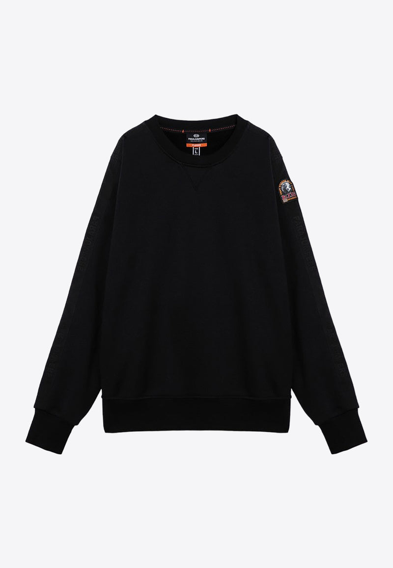 Parajumpers Logo Patch Crewneck Sweatshirt Black 24WMPMFLXF01CO/P_PARA-0541