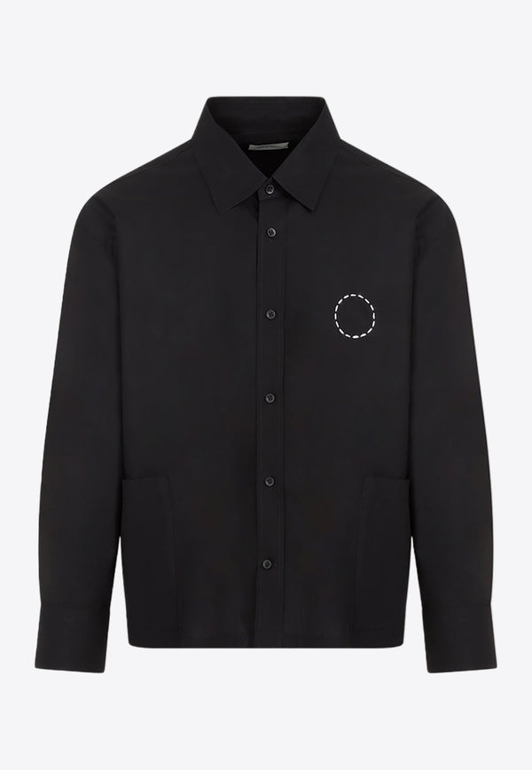 Circle Embroidered Long-Sleeved Shirt