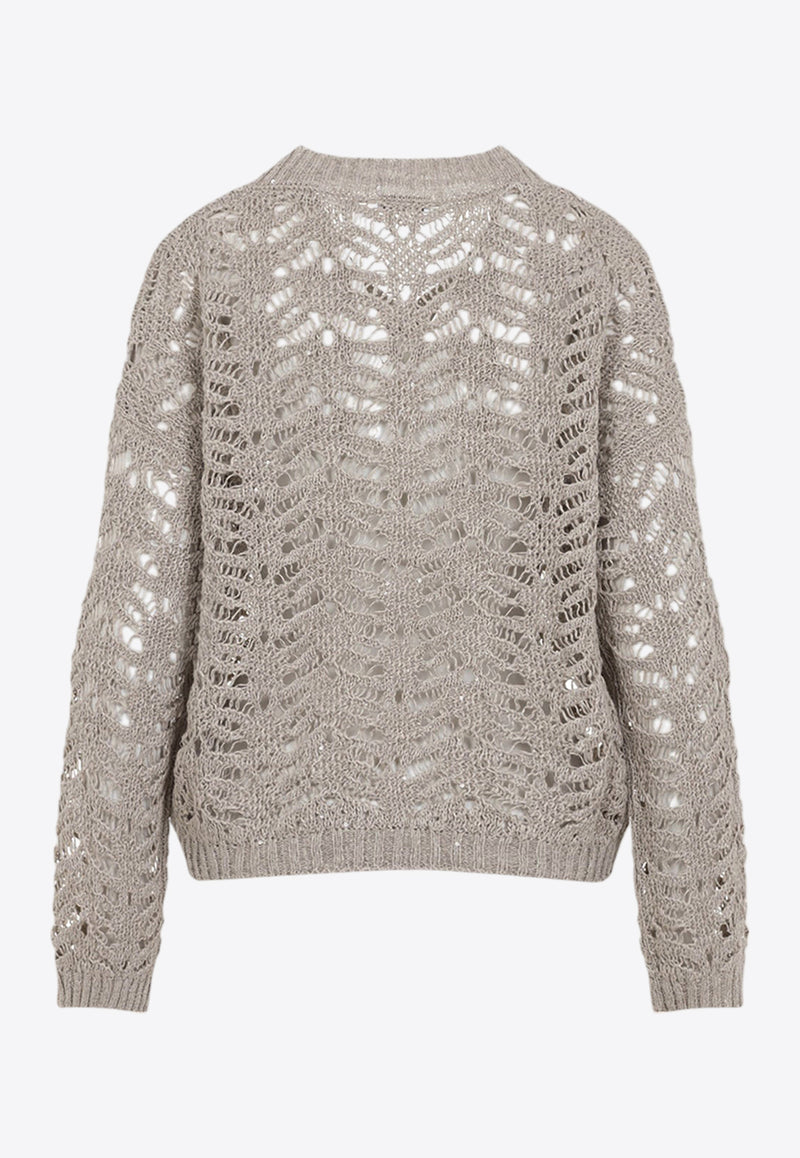 Lace Knit V-neck Sweater