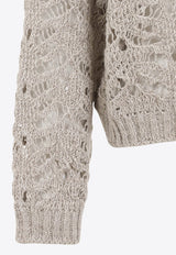 Lace Knit V-neck Sweater