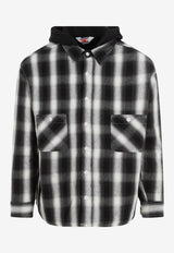 Checked Hooded Overshirt