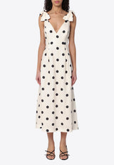 Zimmermann Crush Polka Dot Midi Dress  Ivory 2503DR251LI/Q_ZIMM-CB