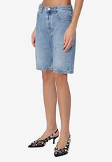 The Attico Denim Bermuda Shorts Blue 250WCQ00005DDD085A/Q_ATTIC-024