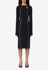 The Attico Zipped Midi Dress Black 250WCW00210PLL002A/Q_ATTIC-100