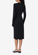 The Attico Zipped Midi Dress Black 250WCW00210PLL002A/Q_ATTIC-100