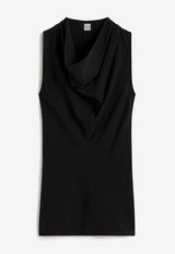 Toteme Cowl-Neck Sleeveless Top Black 251-WRT4448-FB0330BLACK