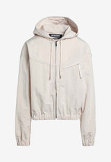 Jacquemus The Bateau Zip-Up Windbreaker Jacket Ivory 25E255CO0641714/Q_JACQM-110