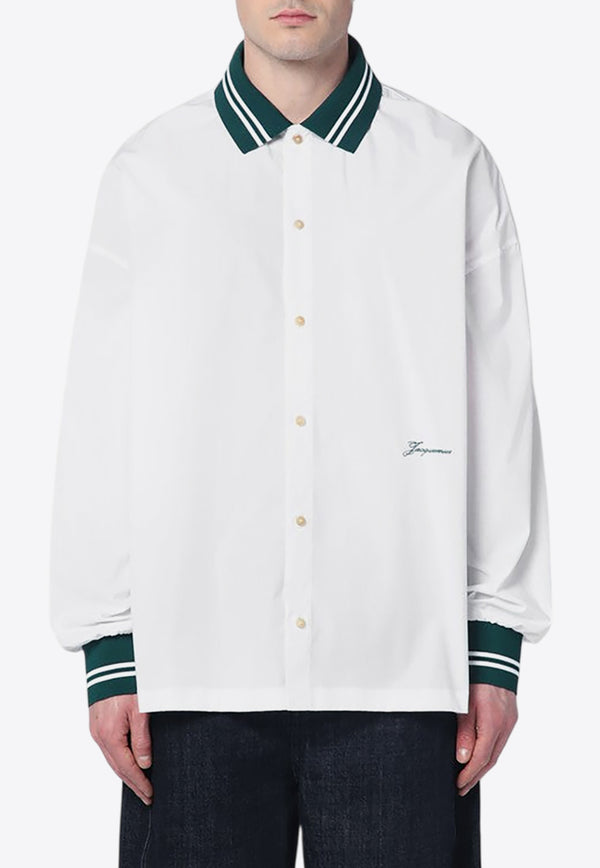 Jacquemus The Baseball Logo Long-Sleeved Shirt White 25E255SH1131454/Q_JACQM-100