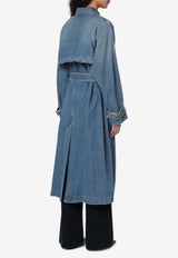 Isabel Marant Trench Denim Long Coat With Belt Blue 25PMA0413FAC1H01I/Q_ISAMA-30BU