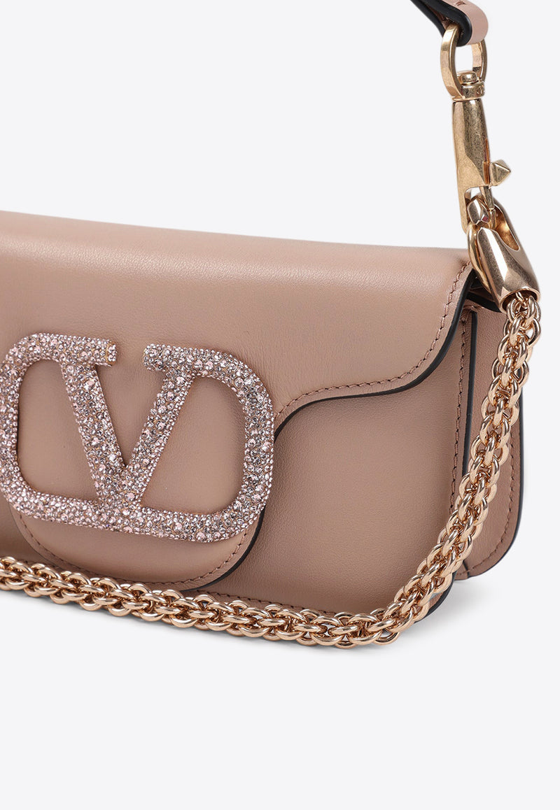 Small VLogo Shoulder Bag in Leather