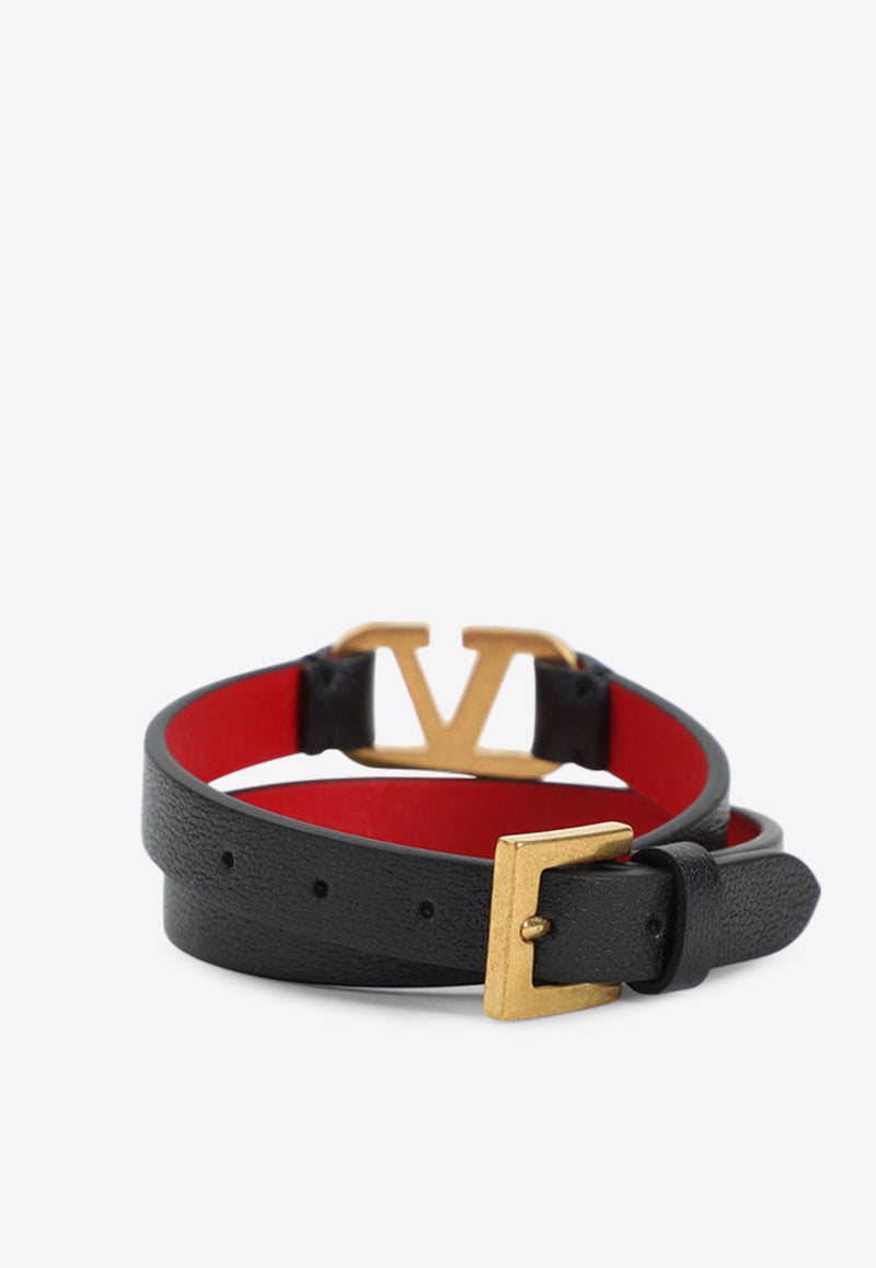 VLogo Double Leather Bracelet