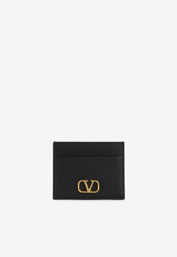 Grained Leather VLogo Cardholder