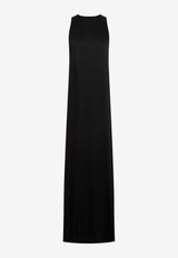 Back-Tie Satin Crepe Maxi Dress