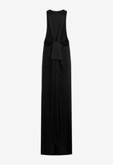 Back-Tie Satin Crepe Maxi Dress