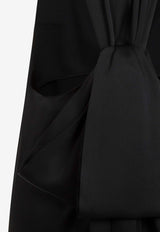 Back-Tie Satin Crepe Maxi Dress