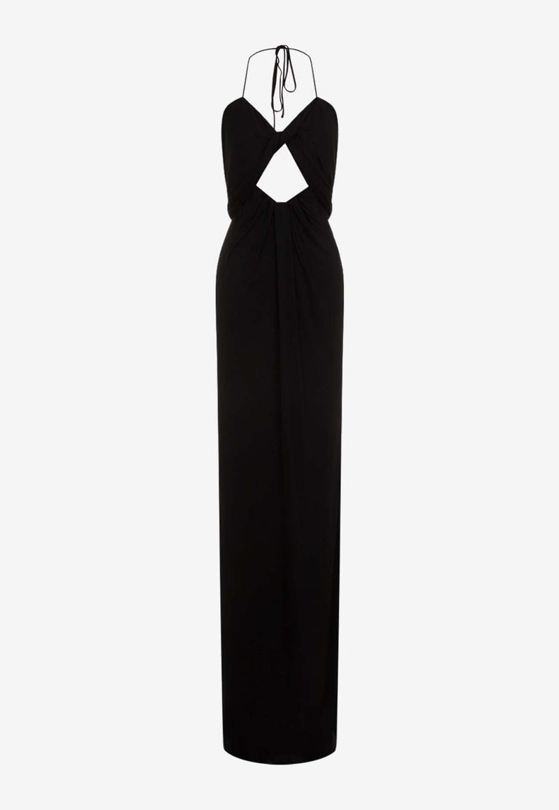 Backless Halter Maxi Dress