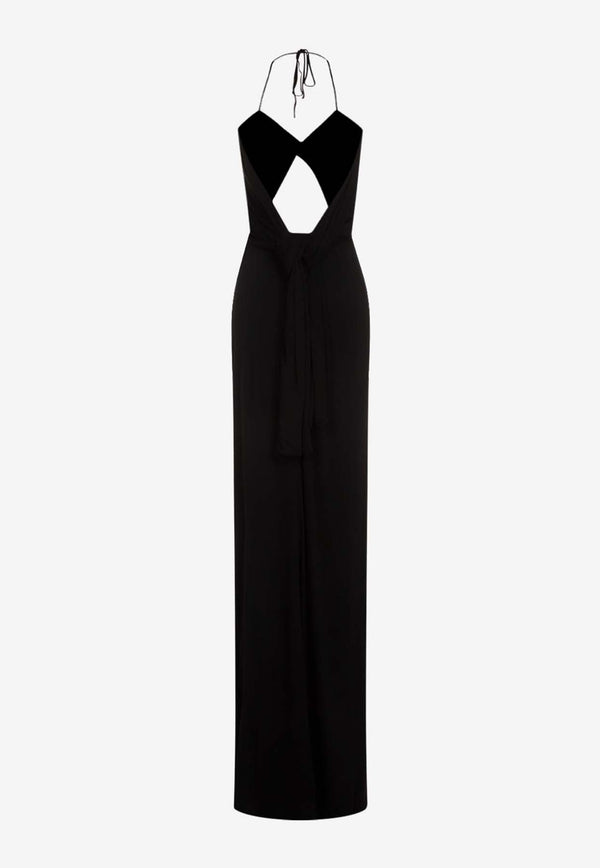 Backless Halter Maxi Dress