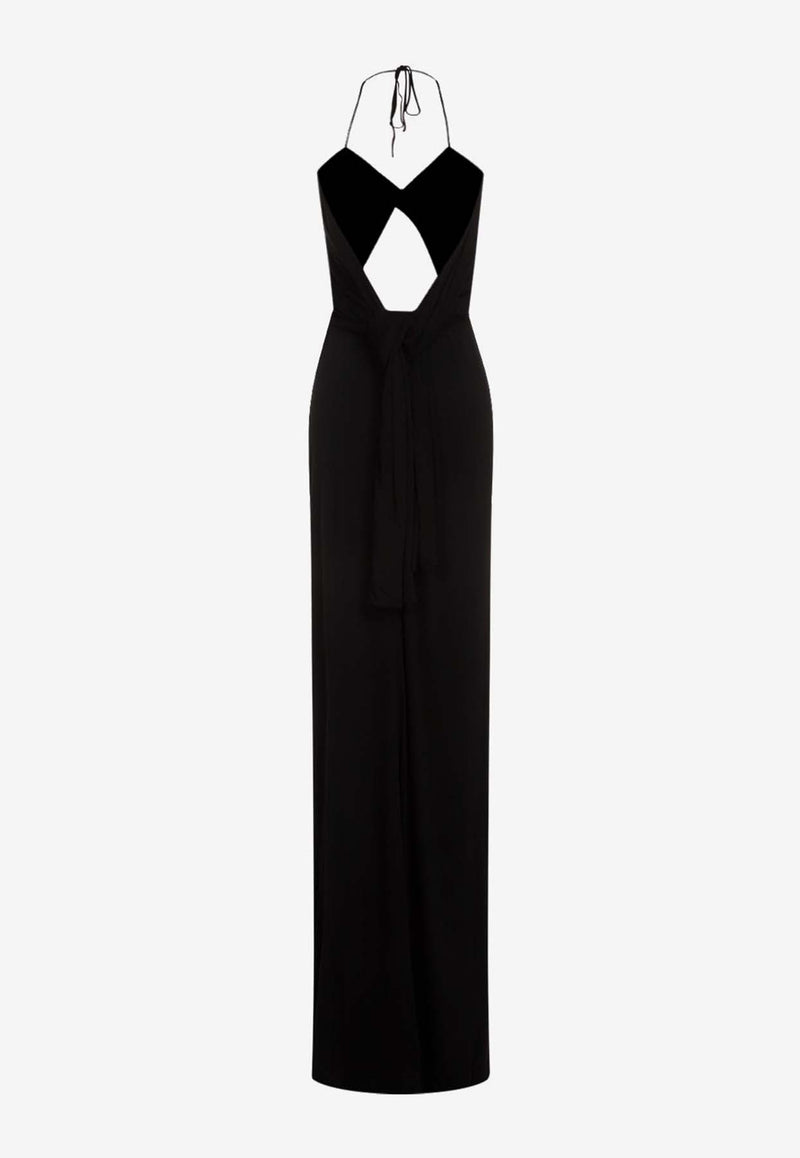 Backless Halter Maxi Dress