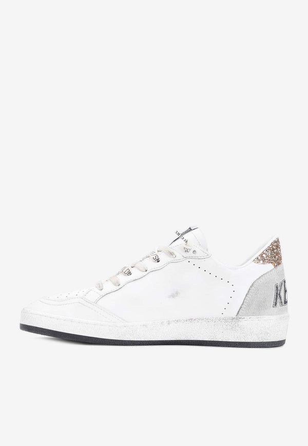 Ball Star Distressed Leather Sneakers