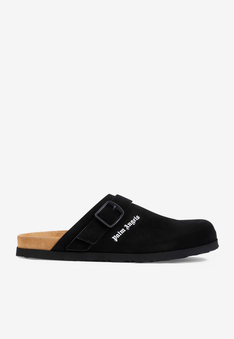 Logo Suede Mules