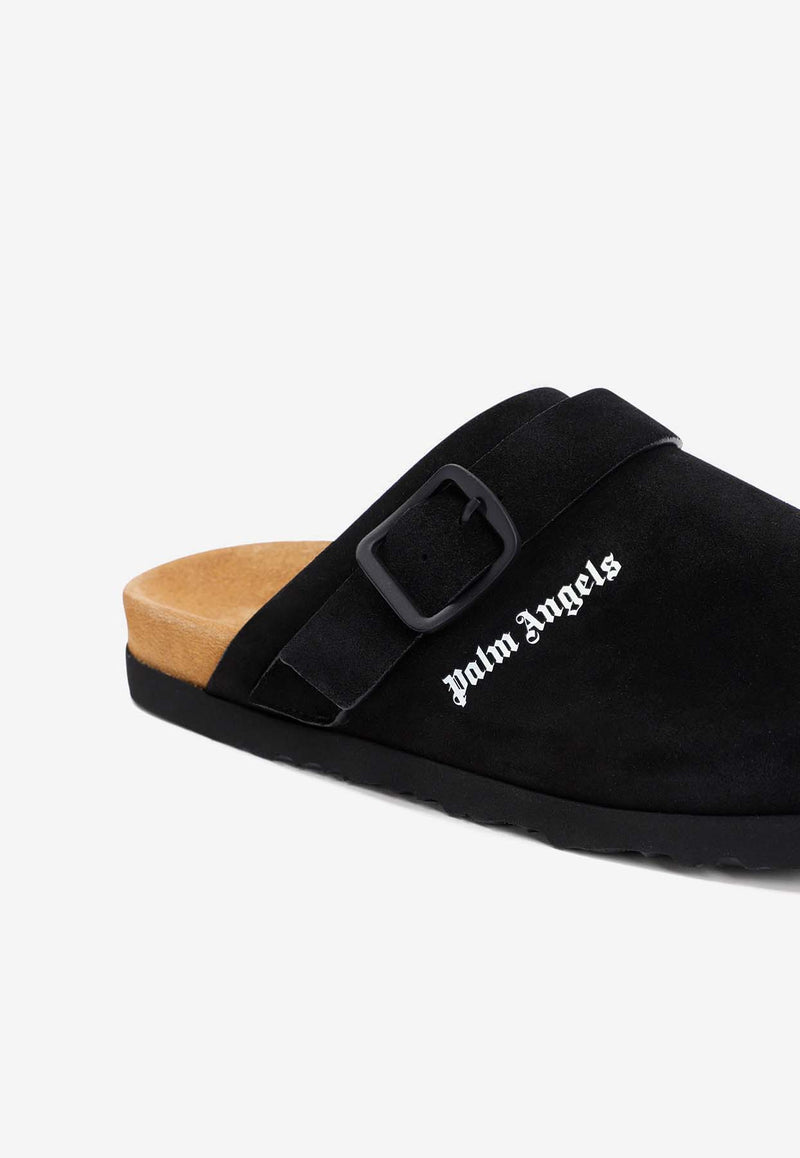 Logo Suede Mules