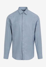 Berluti Scritto Andy Long-Sleeved Shirt Blue R27HTL85.004-32N TITANIUM BLUE