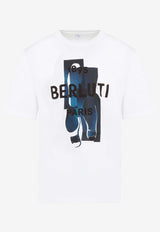 Berluti Artwork Logo Crewneck T-shirt White R27JRS131.001-29B OPTIC WHITE MARINE