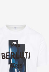 Berluti Artwork Logo Crewneck T-shirt White R27JRS131.001-29B OPTIC WHITE MARINE