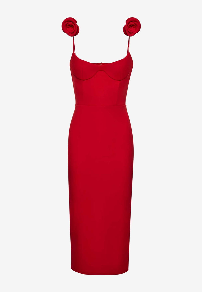 Magda Butrym Bustier Strapless Midi Dress 269424RED