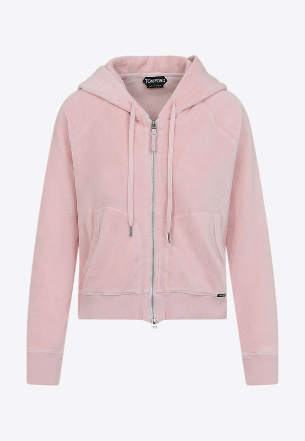 Towelling Zip-Up Hooded Sweatshirt