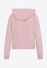 Towelling Zip-Up Hooded Sweatshirt