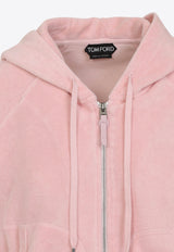 Towelling Zip-Up Hooded Sweatshirt