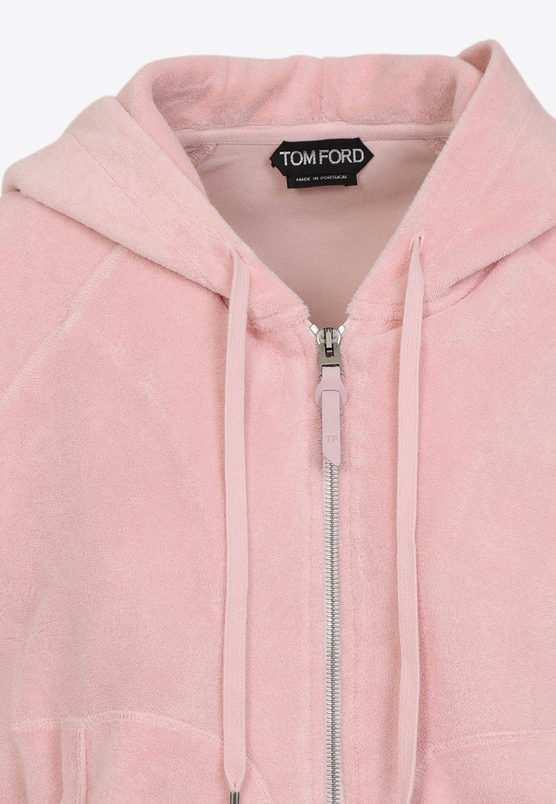 Towelling Zip-Up Hooded Sweatshirt